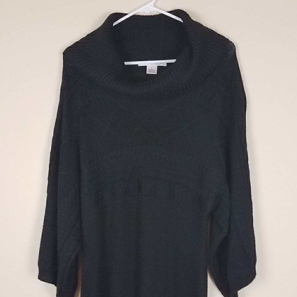 Maggy London Black Turtleneck Sweater Dress - Picture 2 of 10